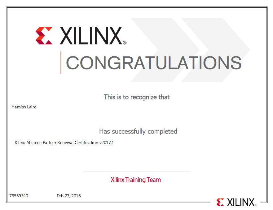 Xilinx Alliance Program Re-Certification